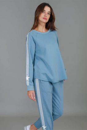 3rd Story Britney Star Stripe Sweater Pigeon