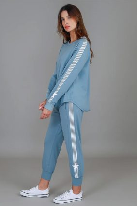 3rd Story Britney Star Stripe Sweater Pigeon