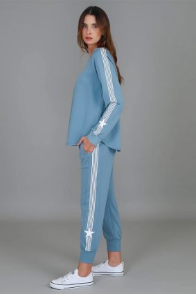 3rd Story Britney Star Stripe Sweater Pigeon