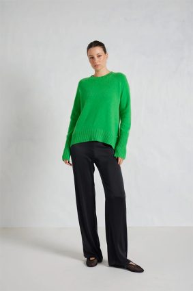 Alessandra Iris Crew Sweater Lime