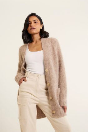 Alessandra Williamsburg Cardi Oatmeal
