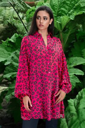 Curate Anything But Ordinary Tunic Pink Leopard