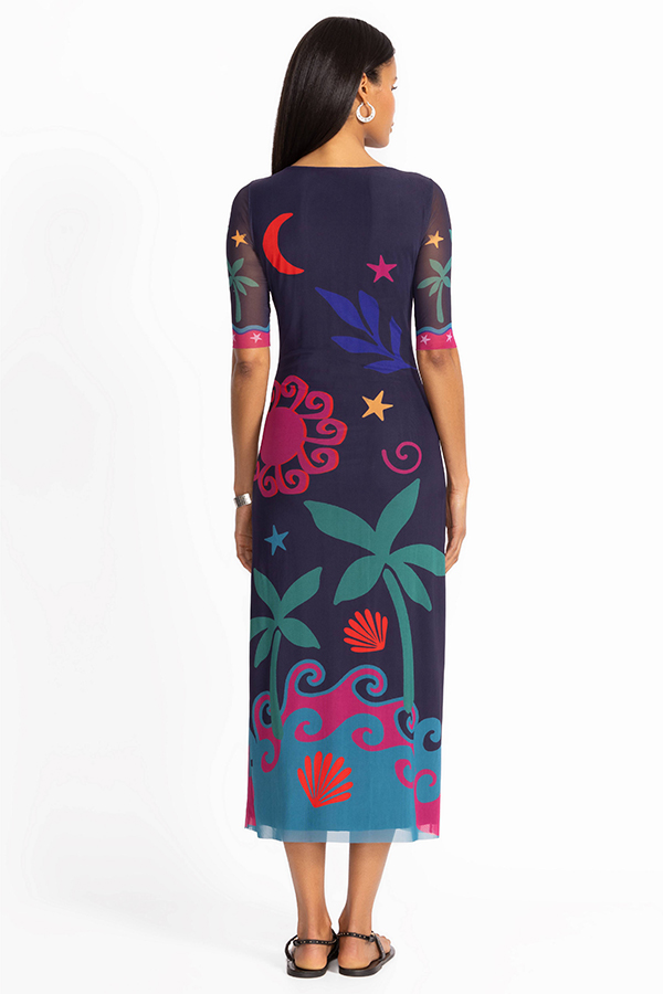 Johnny Was Astrid Mesh Midi Dress PMA