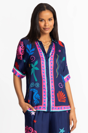 Johnny Was Fernanda Button Down Shirt PMA