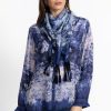 Johnny Was Silk Scarf Denim Lace