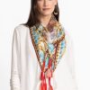 Johnny Was Silk Scarf Scroll Print