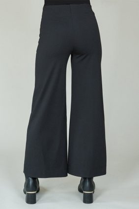 Lisette Kathryne Pants Wide Cropped with Pockets Black