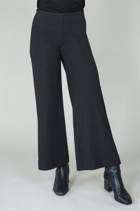 Lisette Kathryne Pants Wide Cropped with Pockets Black
