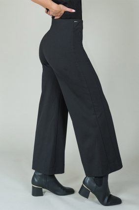 Lisette Kathryne Pants Wide Cropped with Pockets Black
