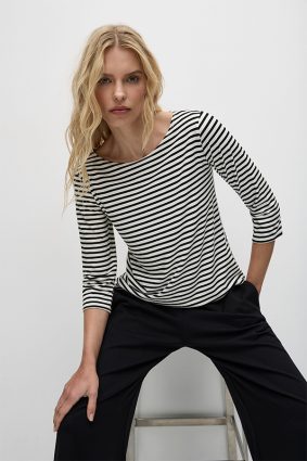 Mela Purdie Relaxed Boat Neck BlackVanilla
