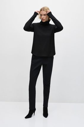 Mela Purdie Turtle Neck Top Black