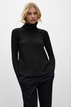 Mela Purdie Turtle Neck Top Black