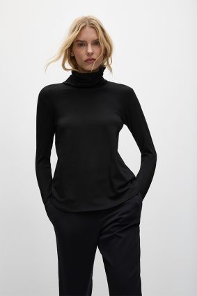 Mela Purdie Turtle Neck Top Black