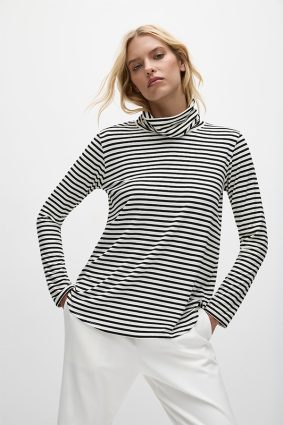 Mela Purdie Turtle Neck Top BlackVanilla