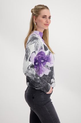 Monari Pullover Soft Lilac Pattern