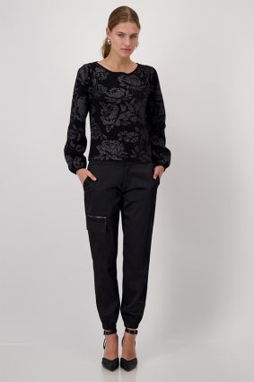 Monari Pullover Sweater Schwarz Pattern