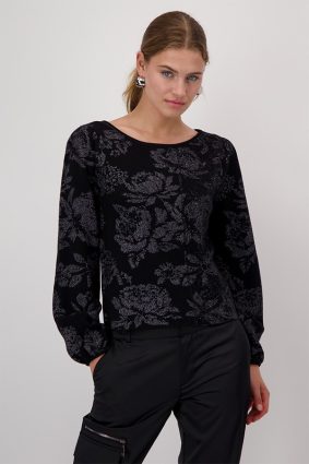 Monari Pullover Sweater Schwarz Pattern
