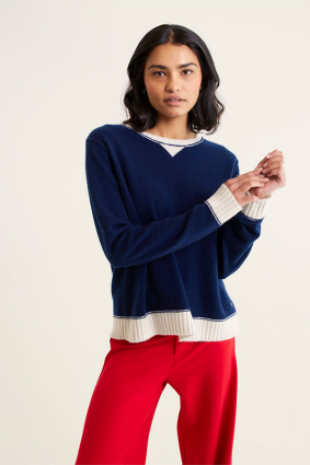 Alessandra Boyfriend Sweater Midnight Navy