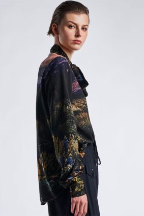 High Amazement Stand Collar Blouse Multicolour Wyoming