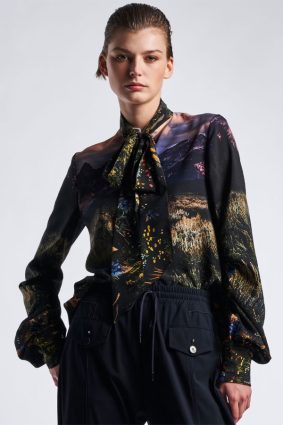 High Amazement Stand Collar Blouse Multicolour Wyoming