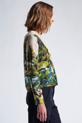 High Dream On Knitted Cardigan Multi-Colour Landscape