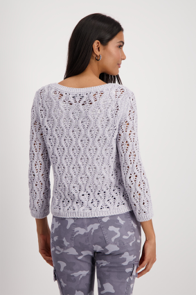 Monari Ajour Sweater Lurex Orchid
