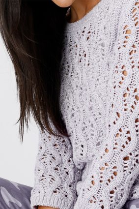 Monari Ajour Sweater Lurex Orchid