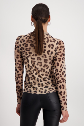 Monari T-Shirt Milk Chocolate Pattern