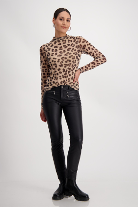 Monari T-Shirt Milk Chocolate Pattern