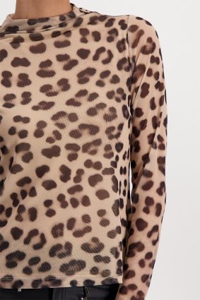 Monari T-Shirt Milk Chocolate Pattern