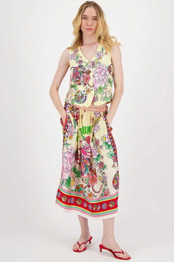 Me369 Vanessa Midi Skirt Cherry