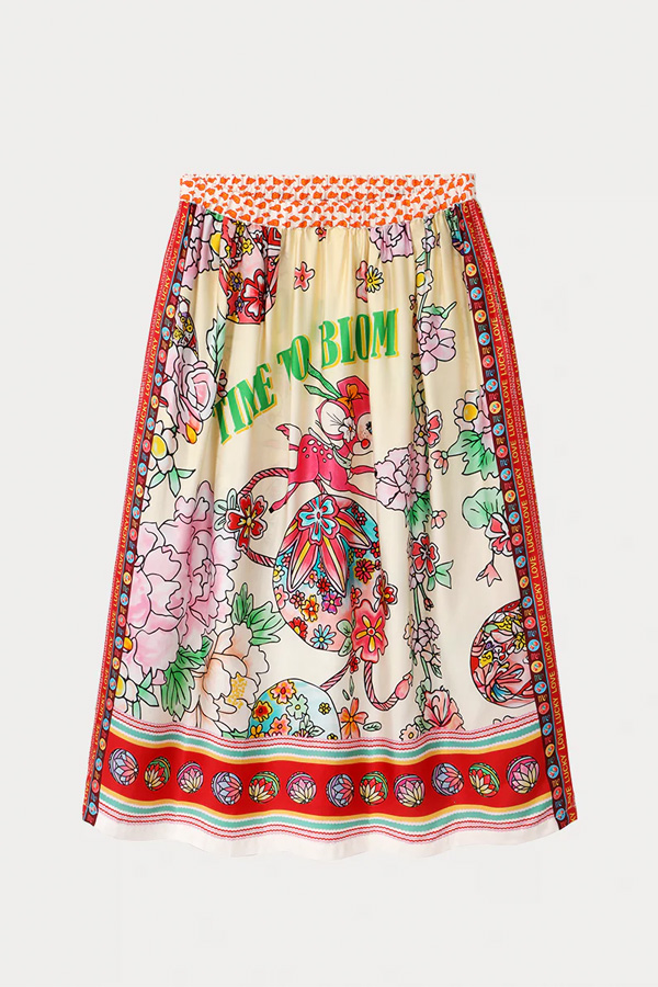 Me369 Vanessa Midi Skirt Cherry