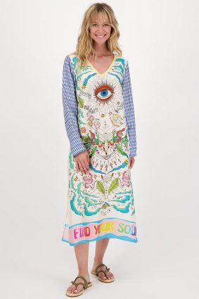 Me369 Violet V Neck T Dress Enlightenment