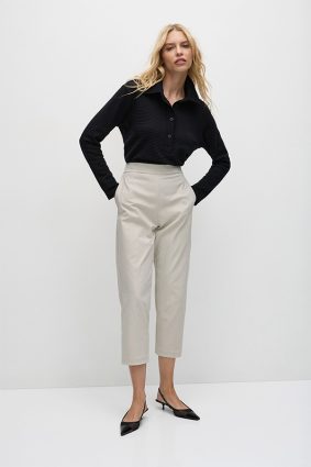 Mela Purdie Tapered Flat Pant Flax