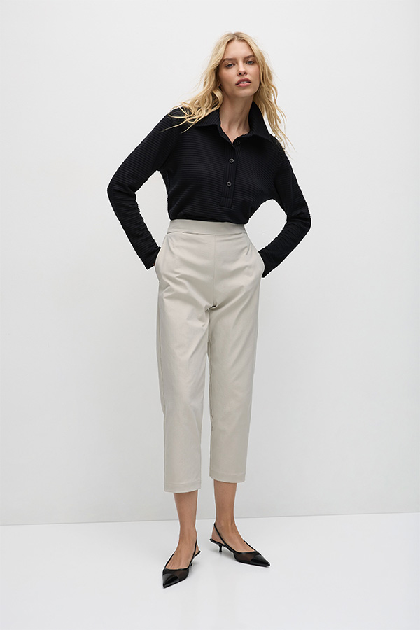 Mela Purdie Tapered Flat Pant Flax