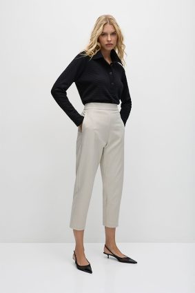 Mela Purdie Tapered Flat Pant Flax
