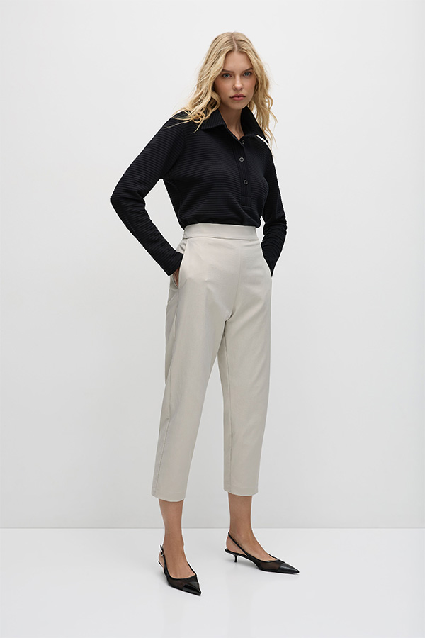 Mela Purdie Tapered Flat Pant Flax