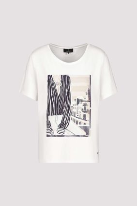 Monari Biarritz Print T-Shirt Off White