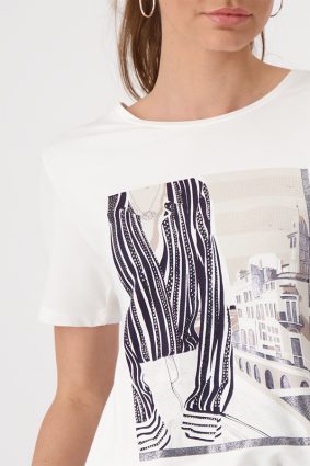 Monari Biarritz Print T-Shirt Off White