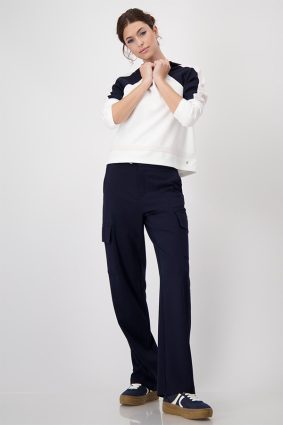 Monari Color Block Sweater Off White