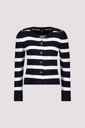 Monari Jacket Cardigan Stripes Deep Ocean