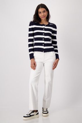 Monari Jacket Cardigan Stripes Deep Ocean