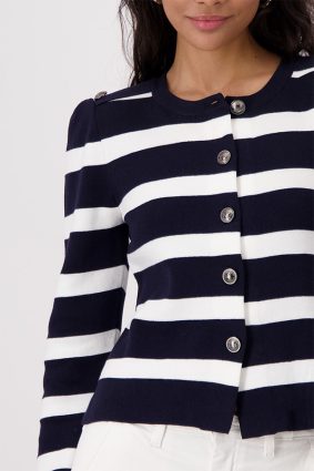 Monari Jacket Cardigan Stripes Deep Ocean