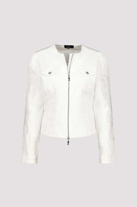 Monari Jacket Jeans Embroidery Off White