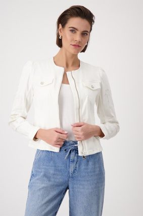 Monari Jacket Jeans Embroidery Off White