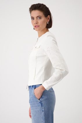 Monari Jacket Jeans Embroidery Off White