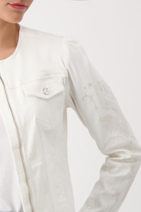 Monari Jacket Jeans Embroidery Off White