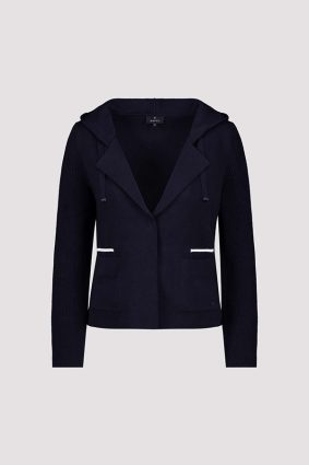 Monari Jacket Knitted Blazer Deep Ocean