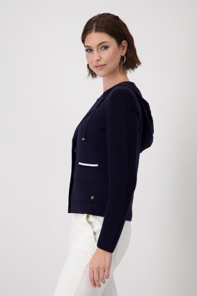 Monari Jacket Knitted Blazer Deep Ocean