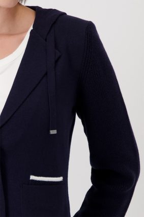 Monari Jacket Knitted Blazer Deep Ocean